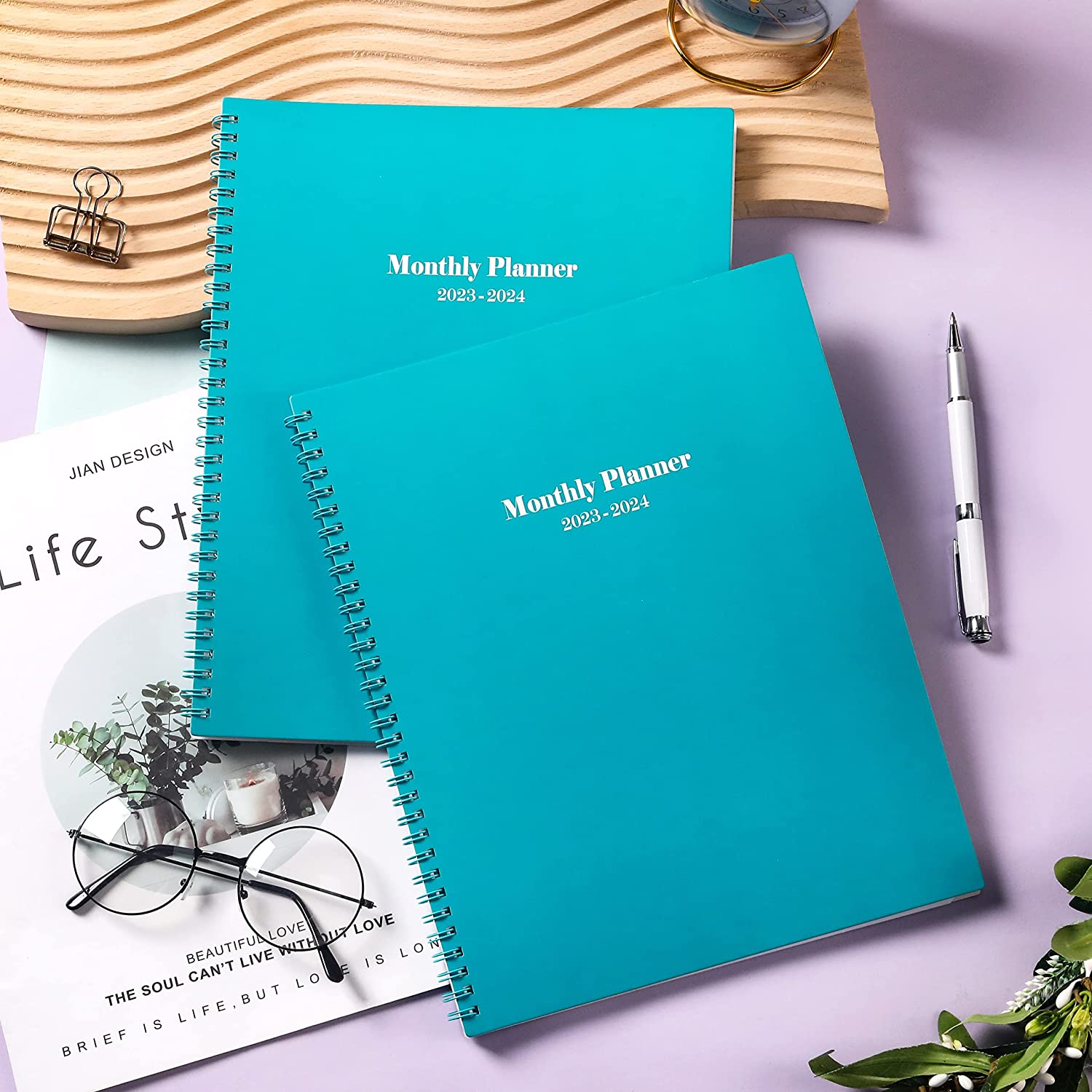 Monthly Planner 2023-2025 - Monthly Calendar 2023-2025 with Two-Side Pocket, July 2023 - June 2025, 9" x 11", Two Years Monthly Planner, Cardboard Cover, Perfect Organizer - Image 2